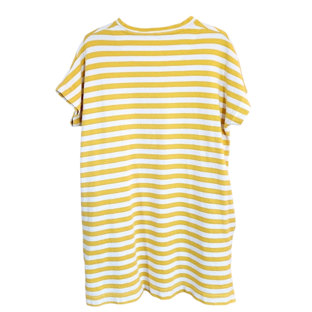 KOMODO Organic Cotton Yasuko Yellow Striped Tee Pullover Mini Dress XS / Small - Picture 8 of 13